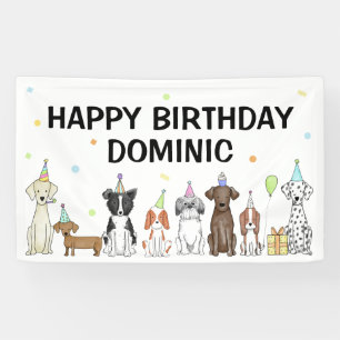 Welpe Dog Boy Birthday Party Banner