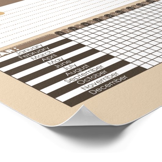 Welpe Dog Design Habit Tracker Poster (Ecke)