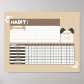 Welpe Dog Design Habit Tracker Poster (Vorne)