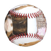 Welpe Dog Foto Collage Keepake Baseball (Rückseite)