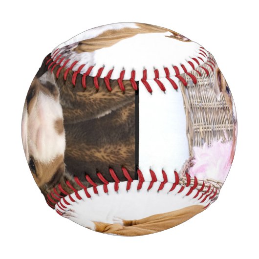 Welpe Dog Foto Collage Keepake Baseball (Rückseite)