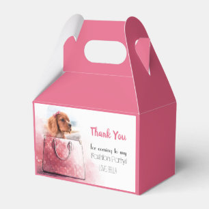 Welpe Dog Girl Birthday Watercolor Party Foto Haus Geschenkschachtel