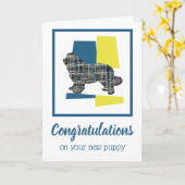 Welpe Dog Gratulation Gruß Karte (Gelbe Blume)