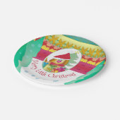 Welpe Dog Holiday Pappteller (Schrägansicht)