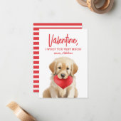 Welpe Dog Kids Valentinstag Mitteilungskarte (Vorderseite/Rückseite Beispiel)