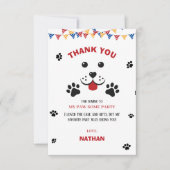 Welpe Dog Lasse Pawty Birthday Boy Dankeskarte (Vorderseite)