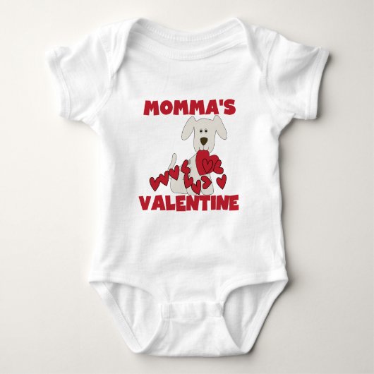 Welpe Dog Mommas Valentine Baby Strampler (Vorderseite)