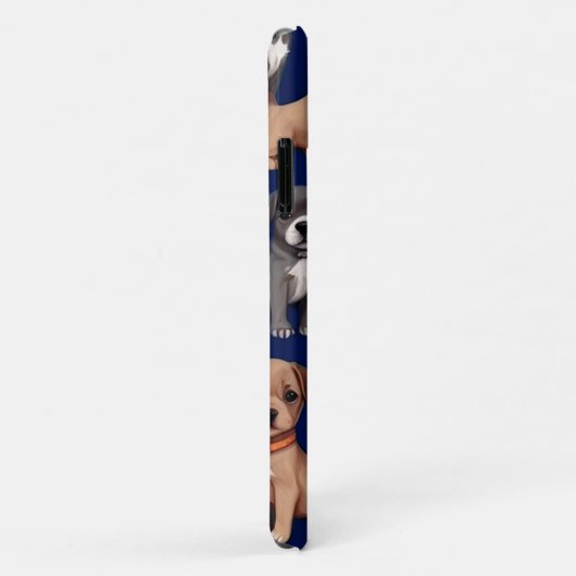 Welpe Dog Navy Blue Design Case-Mate iPhone Hülle (Hinten/Rechts)