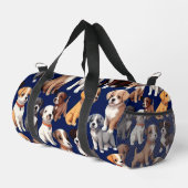 Welpe Dog Navy Blue Design Duffle Bag (Rechte Ecke)
