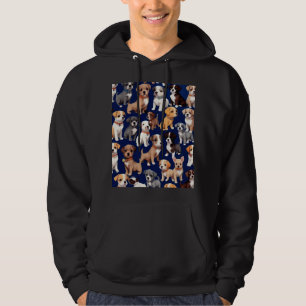 Welpe Dog Navy Blue Design Hoodie