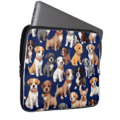 Welpe Dog Navy Blue Design Laptopschutzhülle (Vorne Rechts)