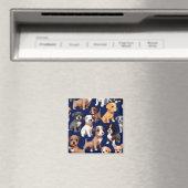 Welpe Dog Navy Blue Design Magnet (In Situ (Geschirrspüler))