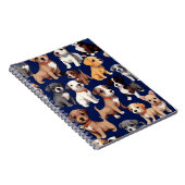 Welpe Dog Navy Blue Design Notizblock (Rechte Seite)