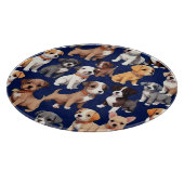 Welpe Dog Navy Blue Design Schneidebrett (Ecke)