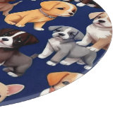 Welpe Dog Navy Blue Design Schneidebrett (Ecke)