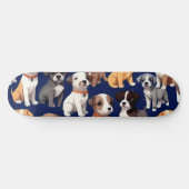 Welpe Dog Navy Blue Design Skateboard (Horizontal)