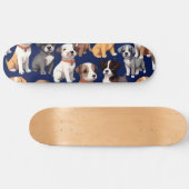 Welpe Dog Navy Blue Design Skateboard (Horizontal)