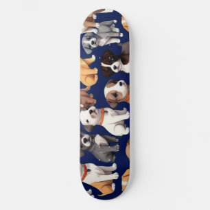 Welpe Dog Navy Blue Design Skateboard