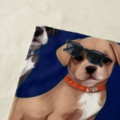 Welpe Dog Navy Blue Design Strandtuch (Beispiel)