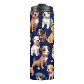 Welpe Dog Navy Blue Design Thermosbecher (Vorderseite)