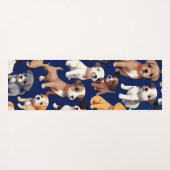 Welpe Dog Navy Blue Design Yogamatte (Rückseite (Horizontal))