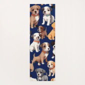 Welpe Dog Navy Blue Design Yogamatte (Rückseite)