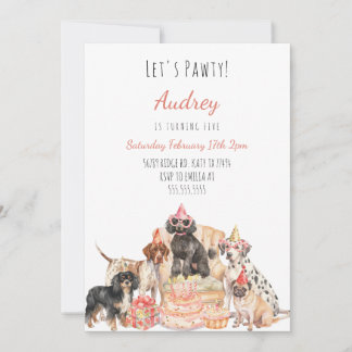 Welpe Dog Pals Birthday Girl Einladung