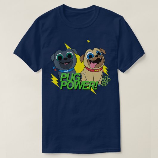 Welpe Dog Pals Mops Power T-Shirt (Design vorne)