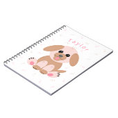 Welpe Dog Pastel Personalisierter Cartoon Einfach Notizblock (Linke Seite)