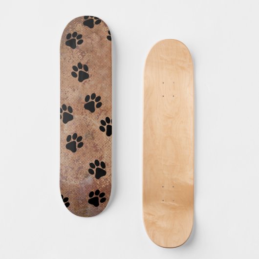 Welpe Dog Paw Prints in Sand Skateboard / Wall Art (Vorderseite)
