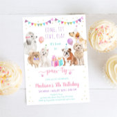 Welpe Dog Pink Girl Paw ty Birthday Einladung