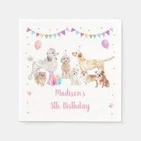 Welpe Dog Pink Gold Paw-ty Girl Geburtstag