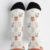 Welpe Dog Santa Pattern Cream Socken (Oben)