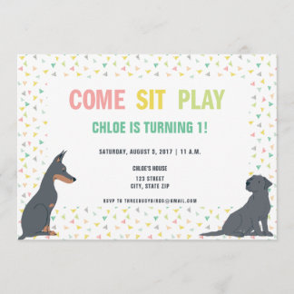 Welpe Dog Thema Geburtstagsparty Einladung