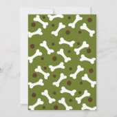Welpe Doggie in Grün Einladung (Rückseite)