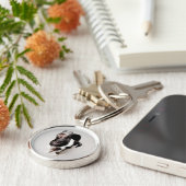 Welpe Edison Boston Terrier Schlüsselanhänger (Seite)