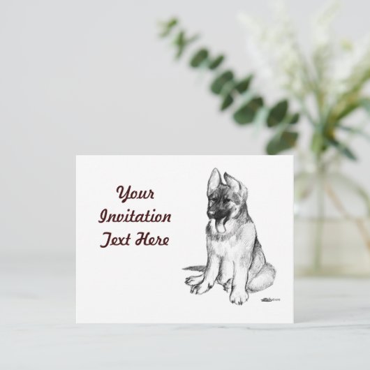 Welpe Einladung (Stehend Vorderseite)