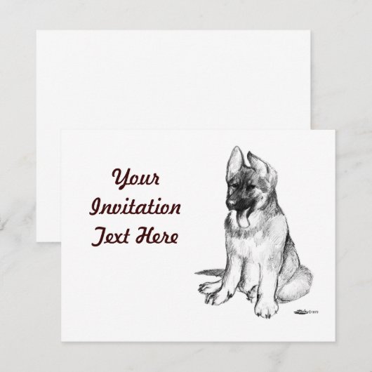 Welpe Einladung (Vorne/Hinten)