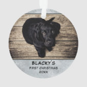 Welpe Erster Weihnachtshund Haustier Foto Keepake Ornament (Rückseite)