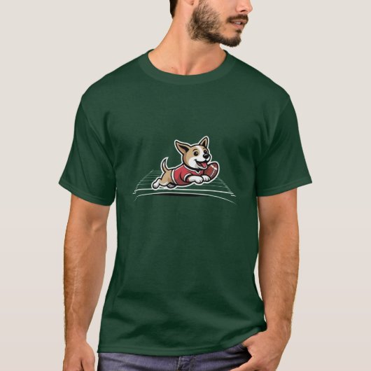 Welpe erzielt einen Touchdown T-Shirt (Vorderseite)