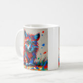 Welpe expressive abstrakte Tierkunst Kaffeetasse (Vorderseite Links)