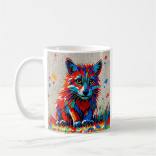 Welpe expressive abstrakte Tierkunst Kaffeetasse