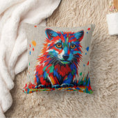 Welpe expressive abstrakte Tierkunst Kissen (Decke)