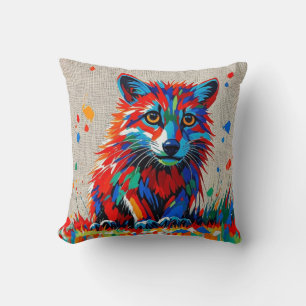 Welpe expressive abstrakte Tierkunst Kissen