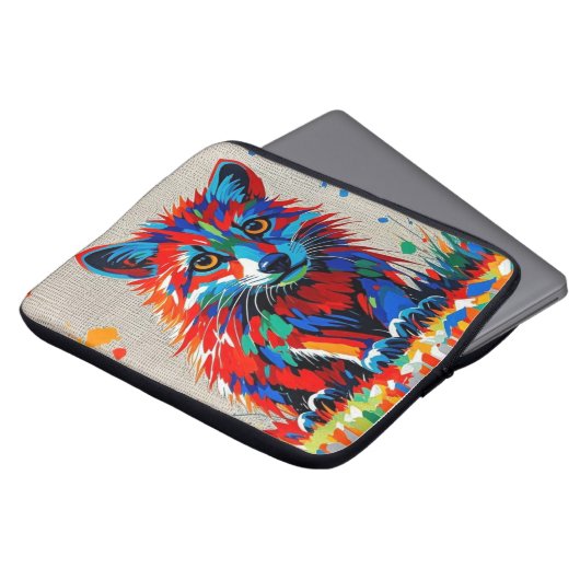 Welpe expressive abstrakte Tierkunst Laptopschutzhülle (Vorne Oben)