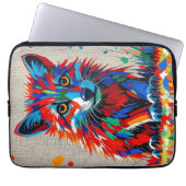 Welpe expressive abstrakte Tierkunst Laptopschutzhülle (Vorderseite)