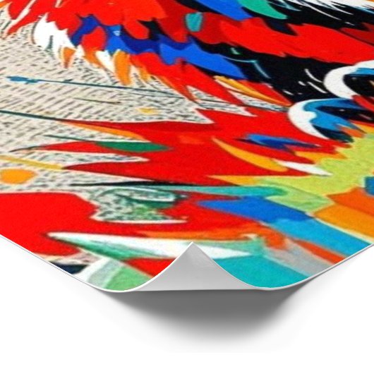 Welpe expressive abstrakte Tierkunst Poster (Ecke)