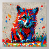 Welpe expressive abstrakte Tierkunst Poster (Vorne)