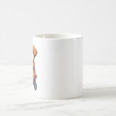 Welpe fährt Fahrrad und isst Pizza Kaffeetasse (Mittel)