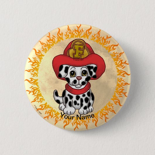 Welpe Feuerwehrmann Knopf Button (Vorderseite)